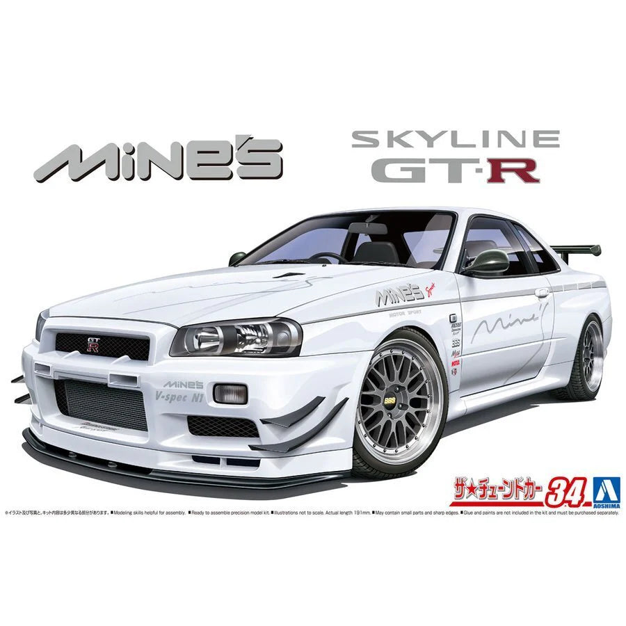 Aoshima 1/24 Mines BNR34 Skyline GTR 02 Nissan
