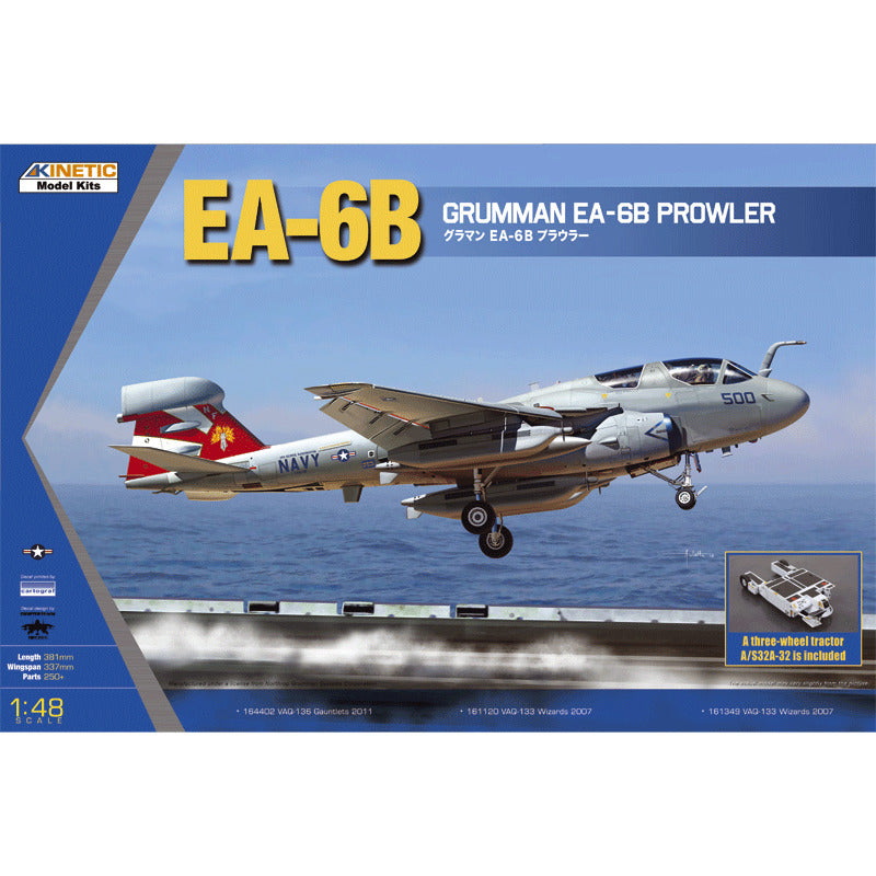 Kinetic 1/48 EA-6B Prowler (New Wings) w/ three-wheel tractor