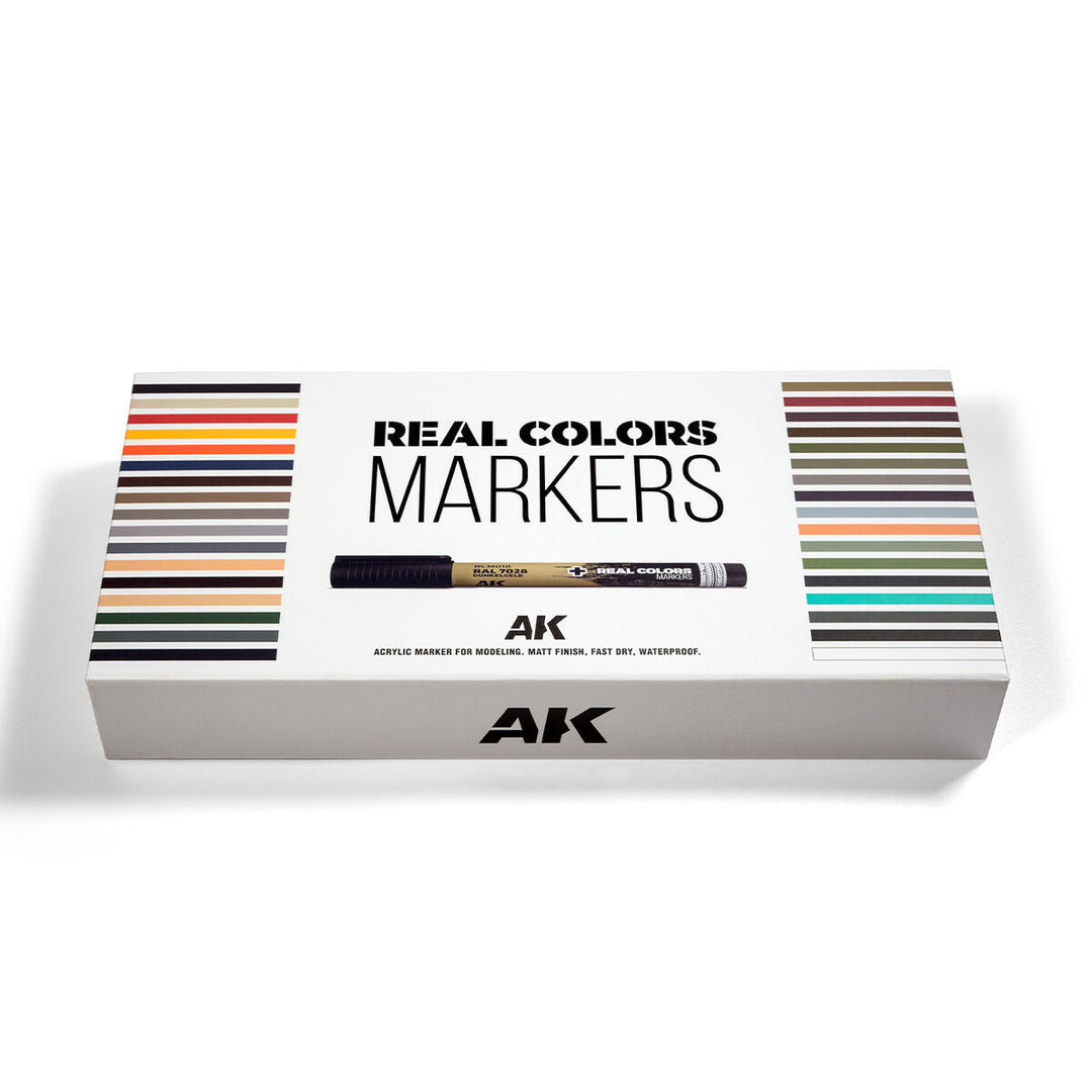 AK Interactive Real Colors Markers: Deluxe Case - Set 34 Acrylic Paint Markers