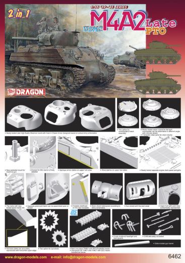 Dragon 1/35 USMC M4A2(W) Late Production PTO Plastic Model Kit