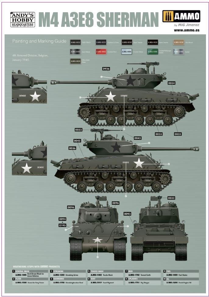 Andy's Hobby HQ 1/16 M4A3E8 Sherman "Easy Eight" w/ figure