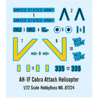 HobbyBoss 1/72 AH-1F Cobra Attack Helicopter Plastic Model Kit