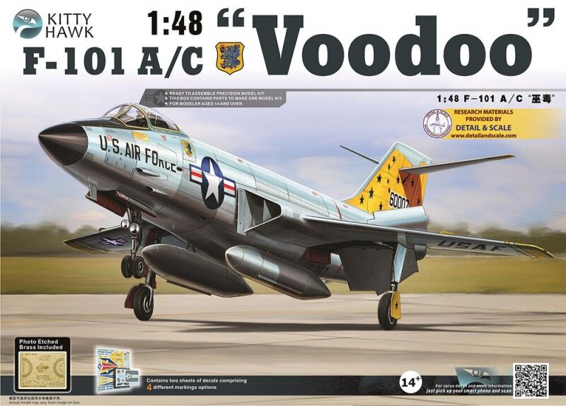 Kitty Hawk 1/48 F-101 A/C "Voodoo" Plastic Model Kit
