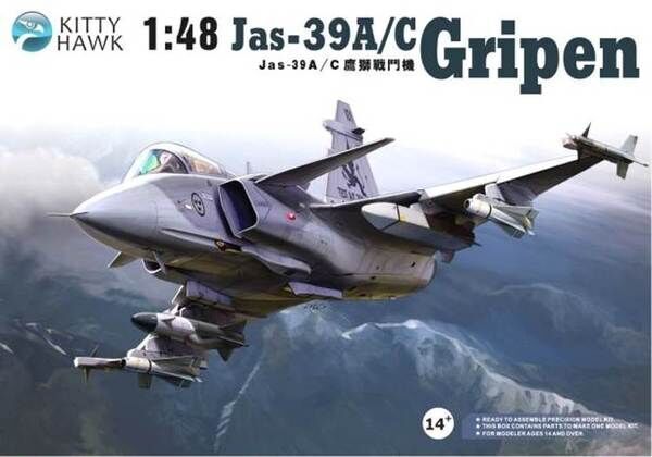 Kitty Hawk 1/48 Jas-39A/C "Gripen" Plastic Model Kit