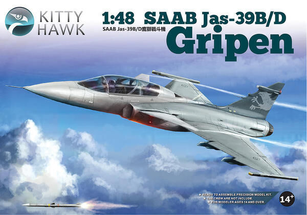 Kitty Hawk 1/48 Jas-39B/D "Gripen" Plastic Model Kit