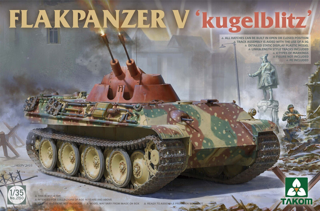 Takom 1/35 Flakpanzer V 'Kugelblitz' Plastic Model Kit