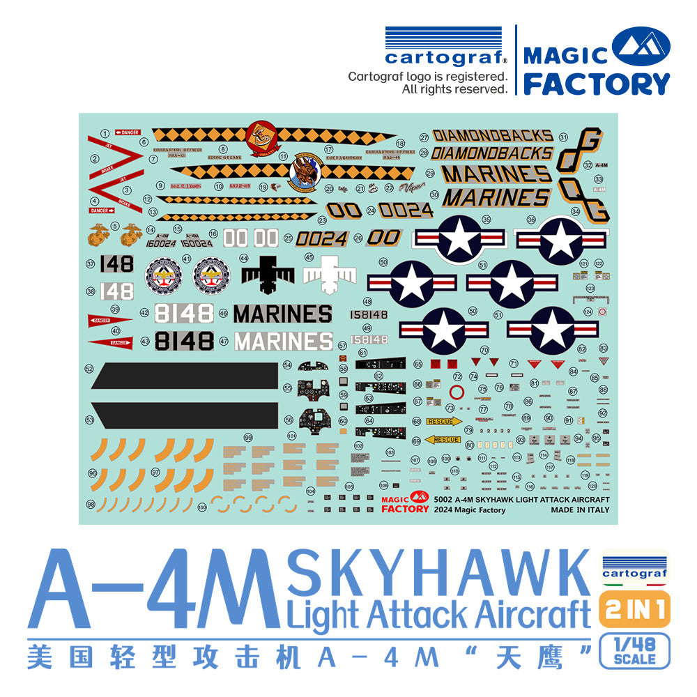 Magic Factory 1/48 A-4M Skyhawk Light Attack Aircraft Plastic Model Kit