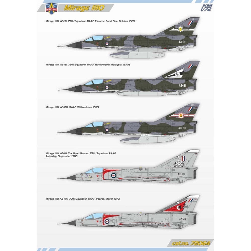 ModelSvit 1/72 Mirage IIIO Plastic Model Kit *Aus Decals*