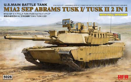 Ryefield 1/35 M1A2 SEP Abrams TUSK I /TUSK II with full interior