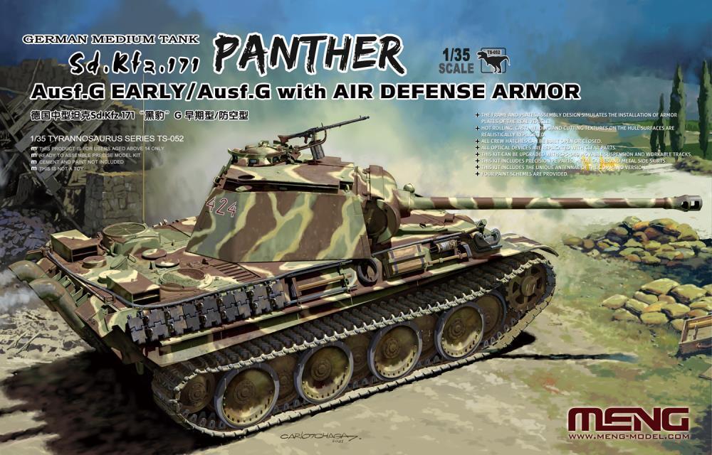 Meng 1/35 German Medium Tank Sd.Kfz.171 Panther Ausf.G Early/Ausf.G w/ Air Defense Armor Model Kit