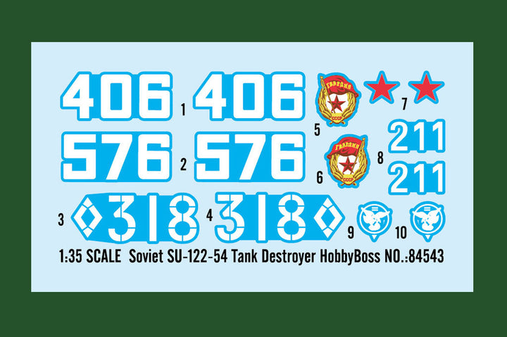 HobbyBoss 1/35 Soviet SU-122-54 Tank Destroyer Plastic Model Kit