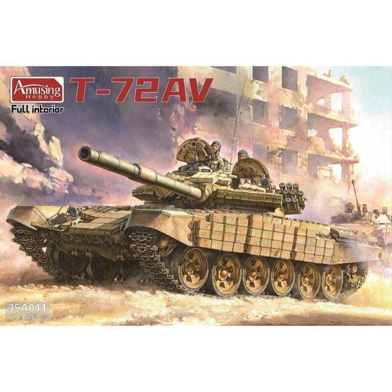 Amusing Hobby 1/35 T-72AV Plastic Model Kit w/ Full Interior