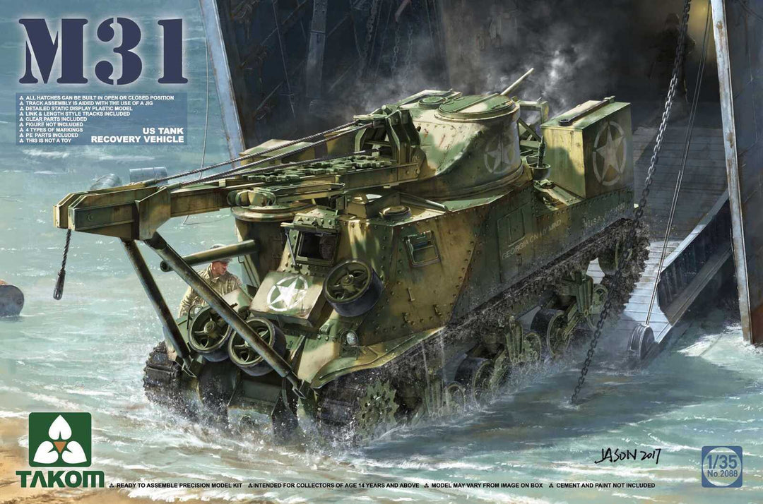 Takom 1/35 M31 US Tank Recovery Vehicle Plastic Model Kit