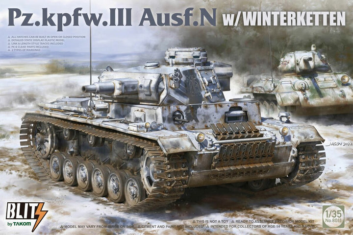 Takom 1/35 Pz.Kpfw.III Ausf.N w/ Winterketten Plastic Model Kit