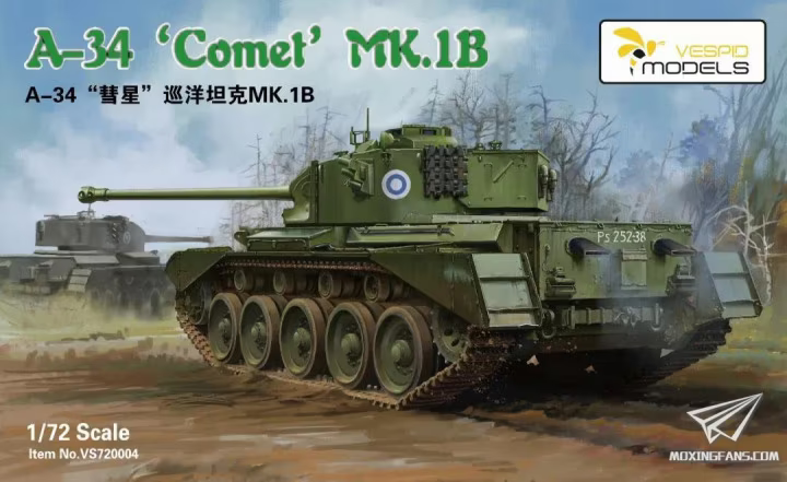 Vespid 1/72 Cruiser Tank A34 'COMET' Mk.IB Plastic Model Kit