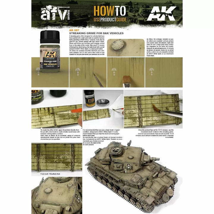 AK Interactive Weathering Products - Streaking Grime for Afrika Korps Vehicles