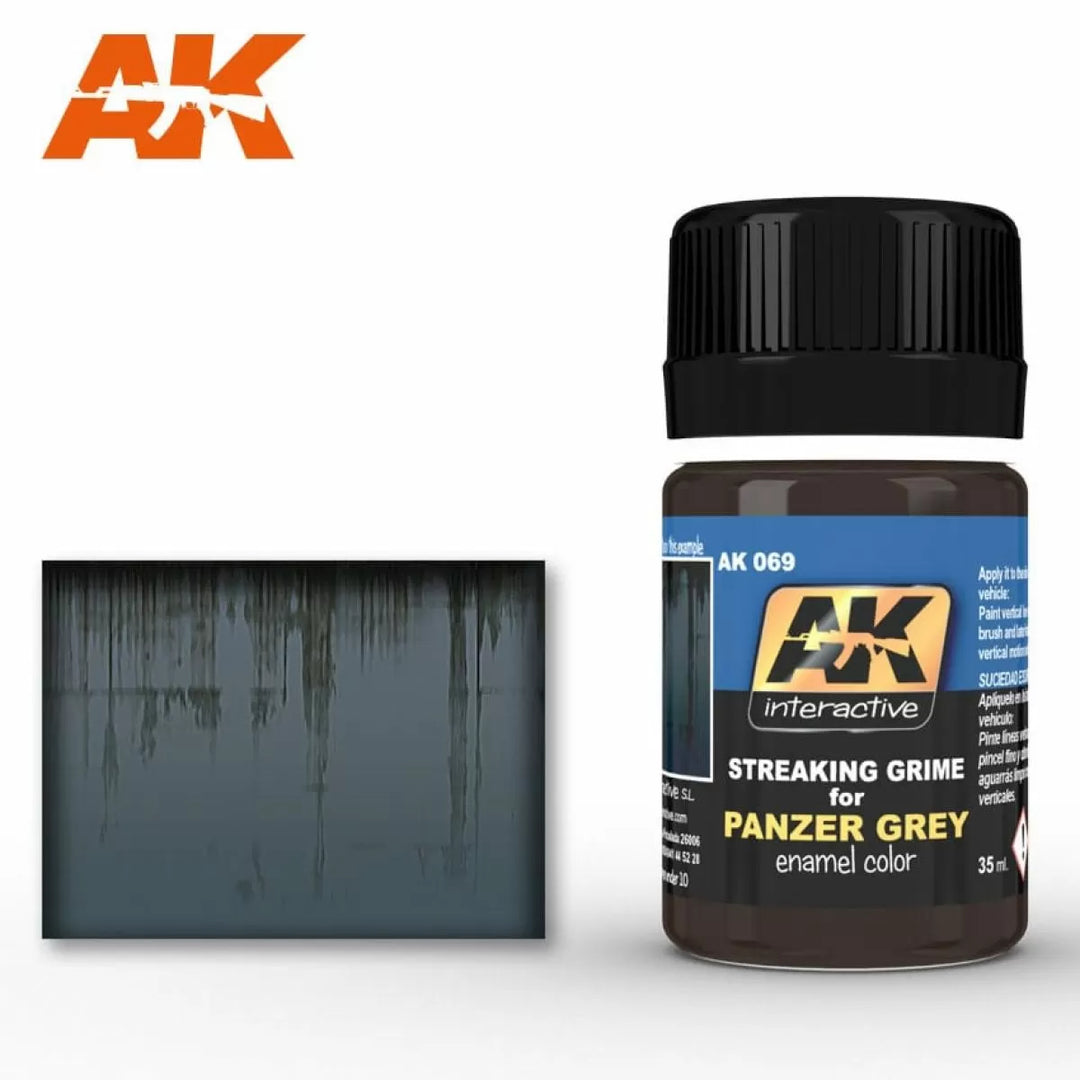 AK Interactive Weathering Products - Streaking Grime for Panzer Grey Vehicles