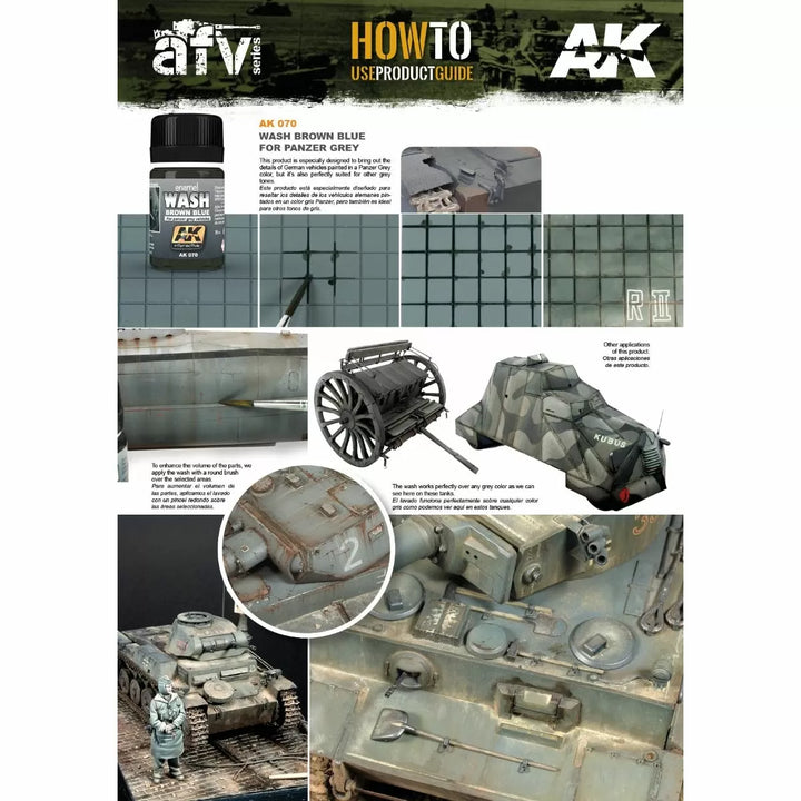 AK Interactive Weathering Products - Wash For Panzer Grey