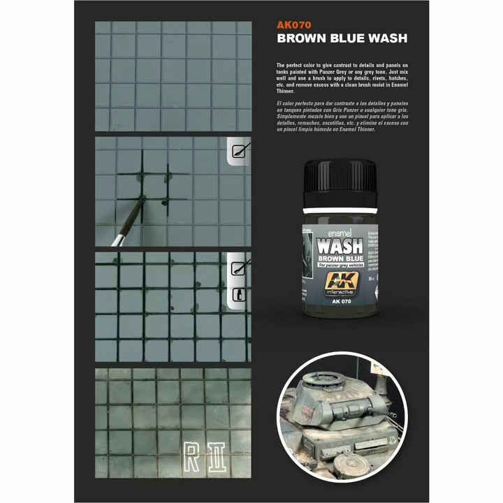 AK Interactive Weathering Products - Wash For Panzer Grey