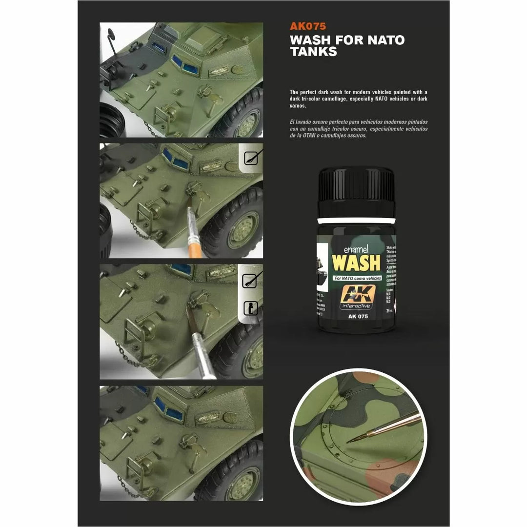 AK Interactive Weathering Products - Wash for Nato Tanks