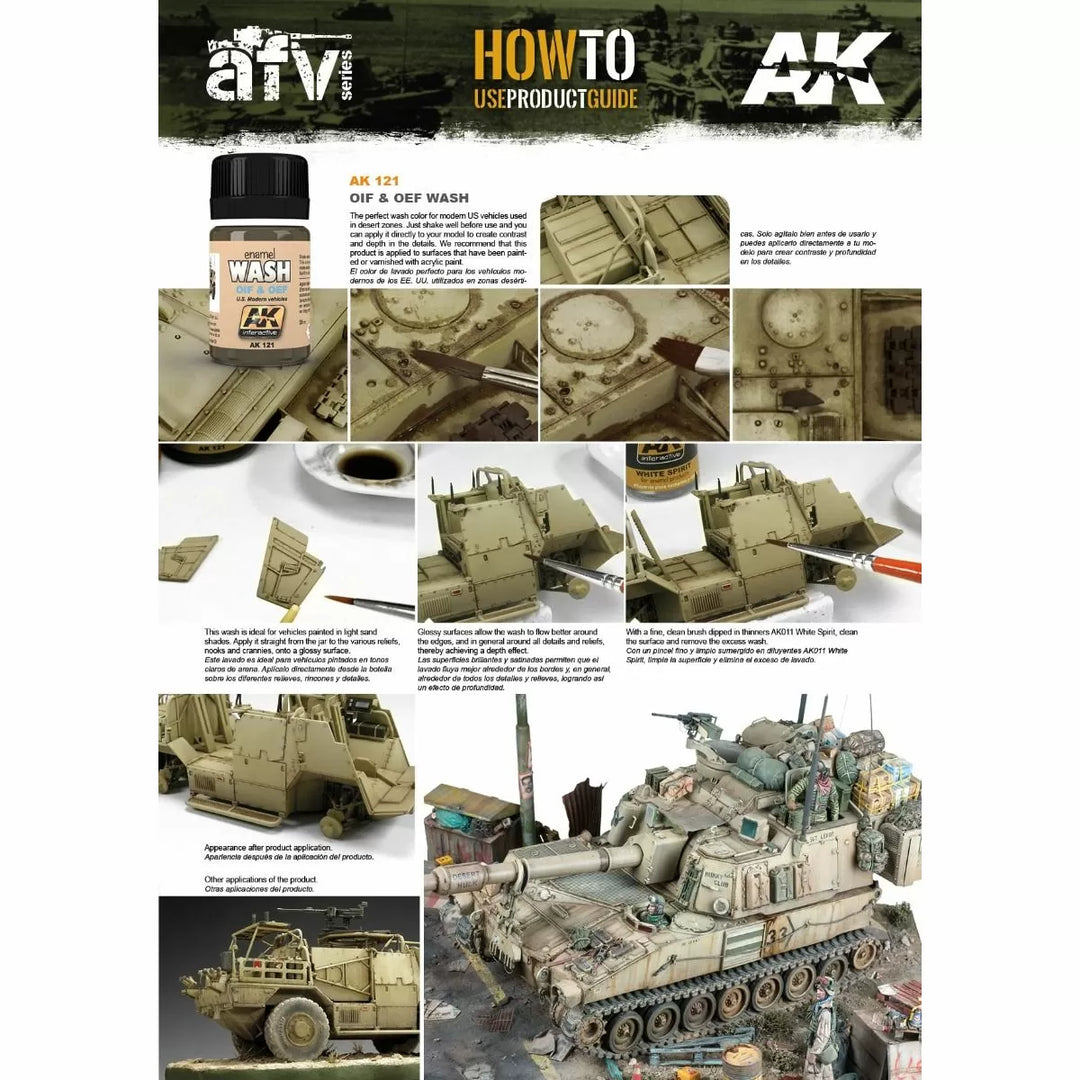 AK Interactive Weathering Products - Oif & Oef - US Vehicles Wash