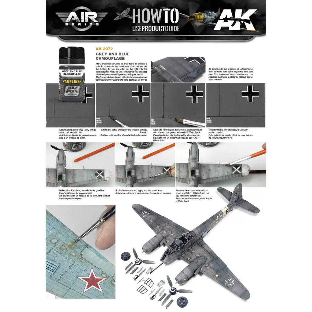 AK Interactive Weathering Products - Paneliner for Grey and Blue Camouflage