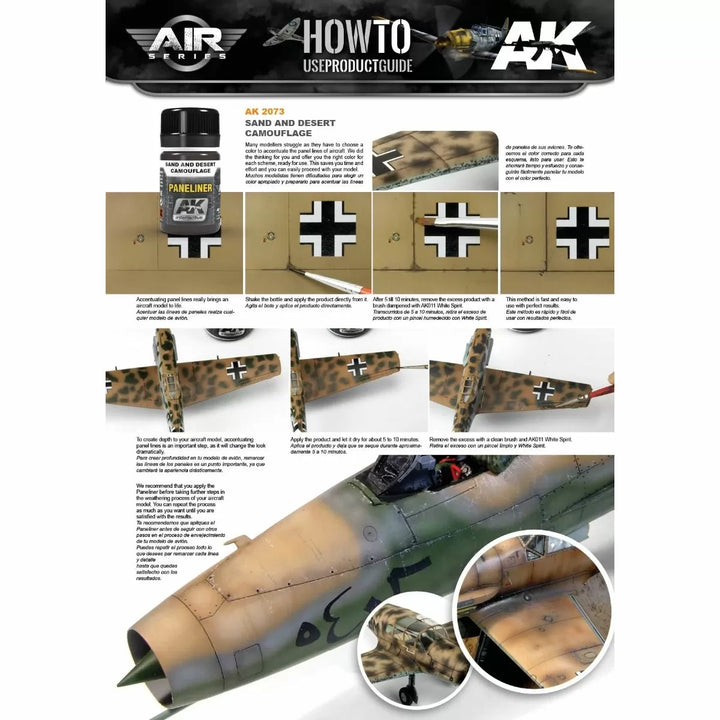 AK Interactive Weathering Products - Paneliner for Sand and Desert Camouflage