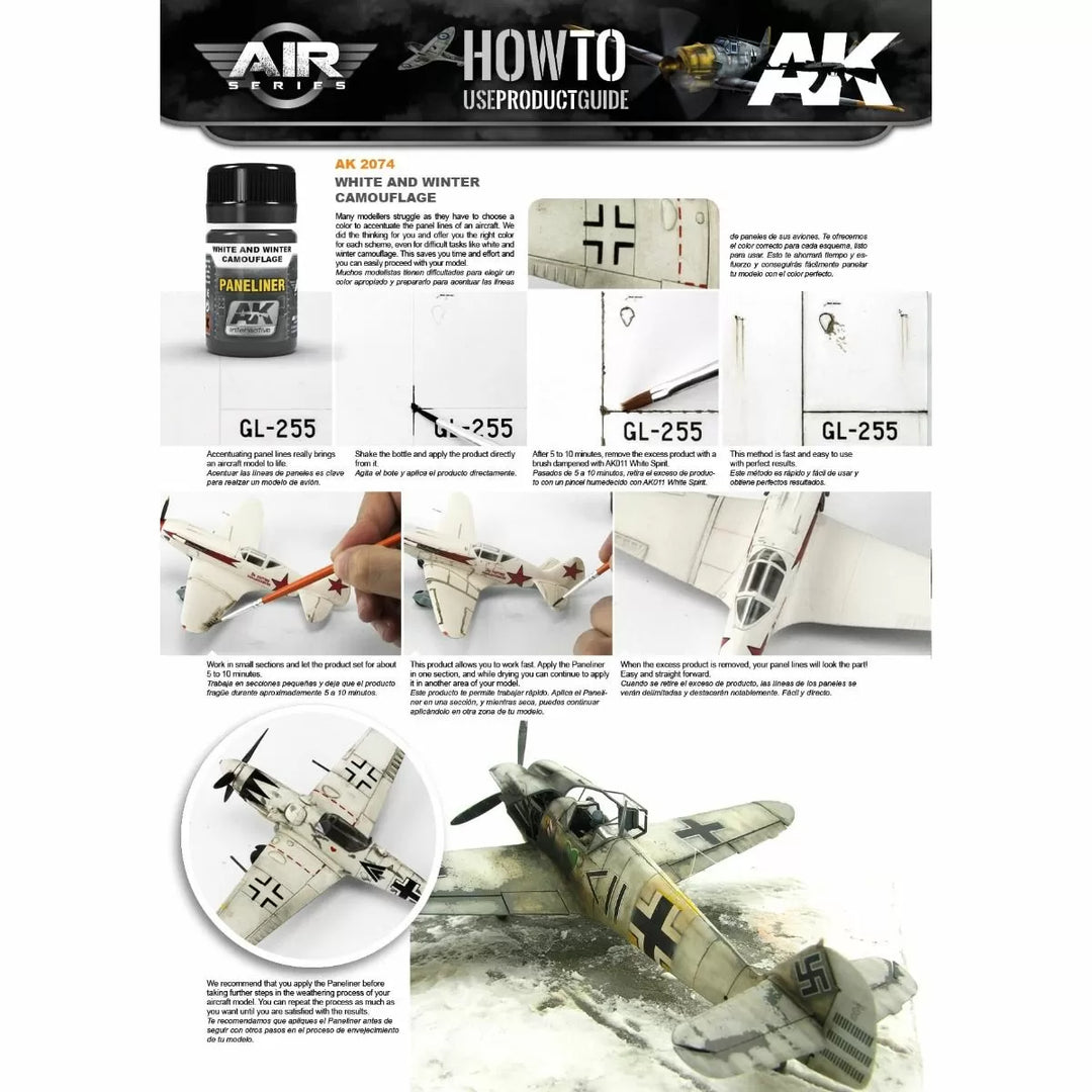 AK Interactive Weathering Products - Paneliner for White and Winter Camouflage