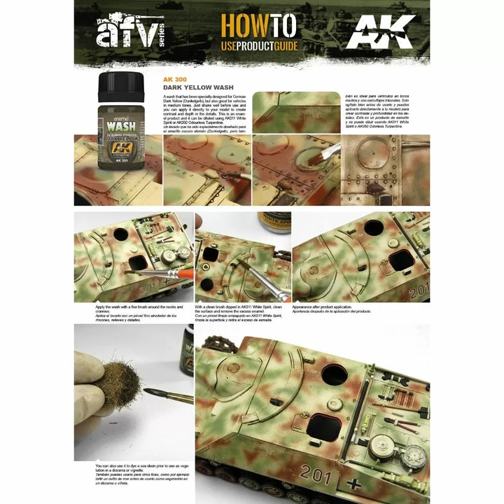 AK Interactive Weathering Products - Dark Yellow Wash