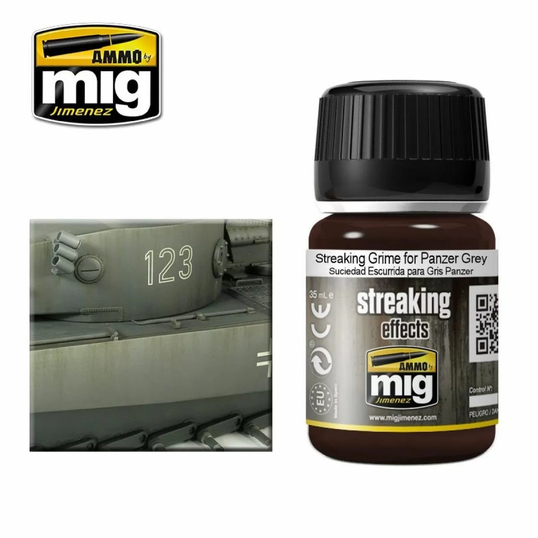 Ammo by MIG Enamel Streaking Effects Streaking Grime for Panzer Grey 35ml