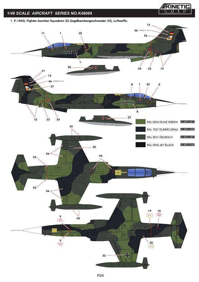 Kinetic 1/48 TF-104G / F-104G Luftwaffe Starfighter (2 in 1)