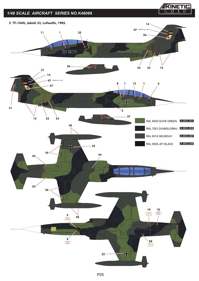 Kinetic 1/48 TF-104G / F-104G Luftwaffe Starfighter (2 in 1)