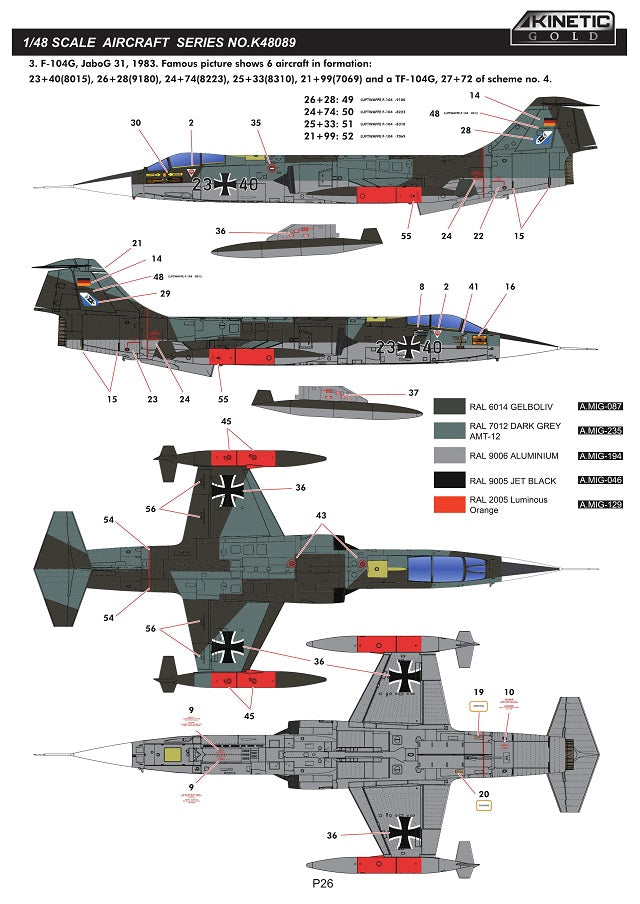 Kinetic 1/48 TF-104G / F-104G Luftwaffe Starfighter (2 in 1)