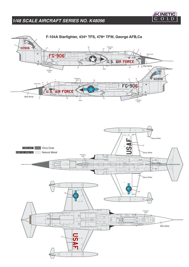 Kinetic 1/48 F-104A/C USAF Starfighter