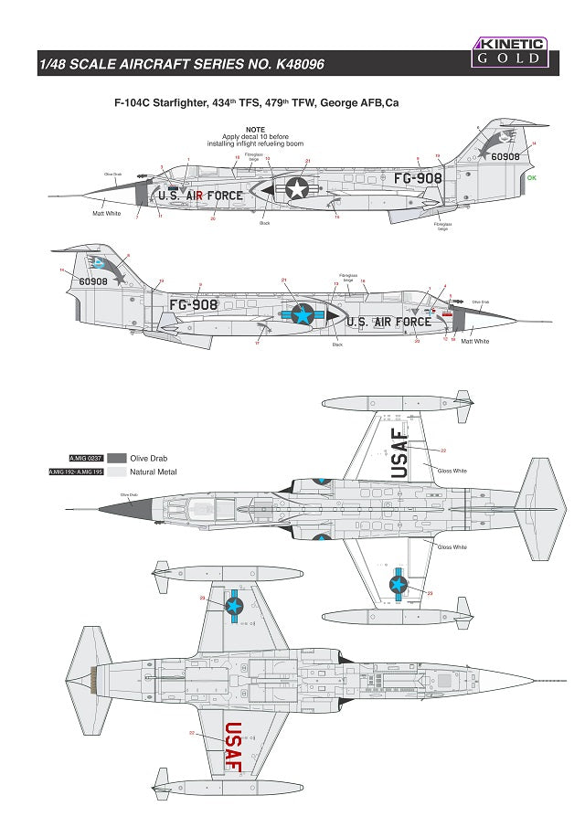 Kinetic 1/48 F-104A/C USAF Starfighter